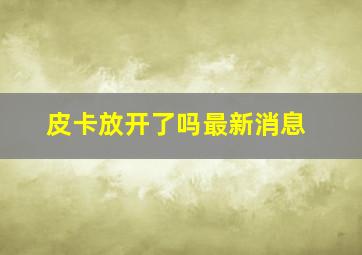 皮卡放开了吗最新消息