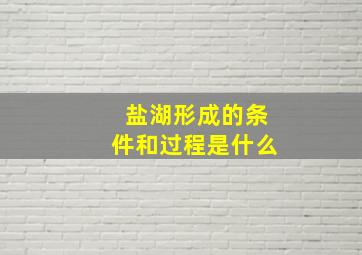 盐湖形成的条件和过程是什么