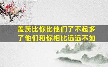 盖茨比你比他们了不起多了他们和你相比远远不如