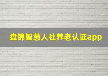 盘锦智慧人社养老认证app