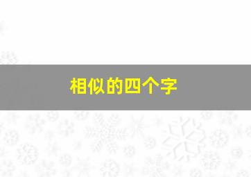 相似的四个字