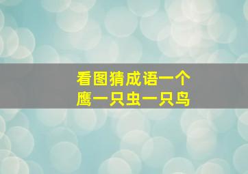 看图猜成语一个鹰一只虫一只鸟