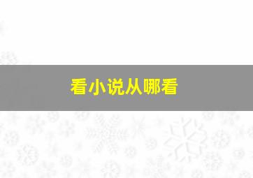 看小说从哪看