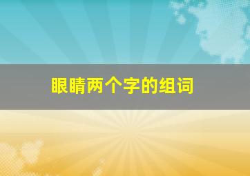 眼睛两个字的组词