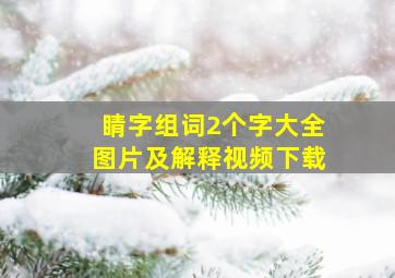 睛字组词2个字大全图片及解释视频下载