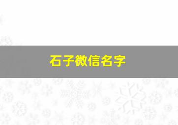 石子微信名字