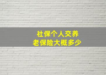 社保个人交养老保险大概多少