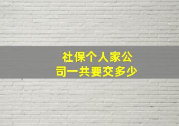 社保个人家公司一共要交多少