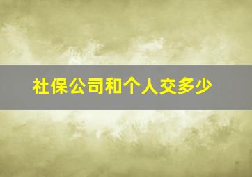 社保公司和个人交多少