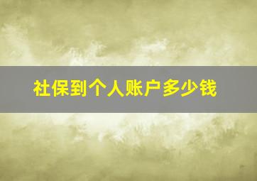 社保到个人账户多少钱