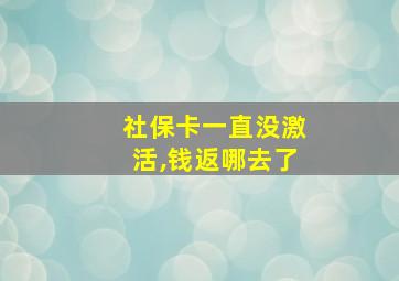 社保卡一直没激活,钱返哪去了