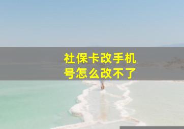 社保卡改手机号怎么改不了