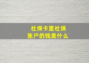 社保卡里社保账户的钱是什么