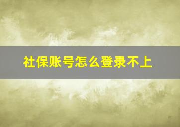 社保账号怎么登录不上