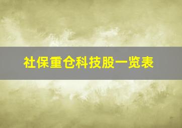 社保重仓科技股一览表