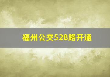 福州公交528路开通