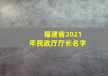 福建省2021年民政厅厅长名字