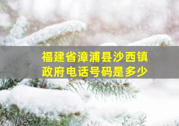 福建省漳浦县沙西镇政府电话号码是多少