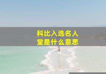 科比入选名人堂是什么意思