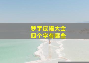 秒字成语大全四个字有哪些