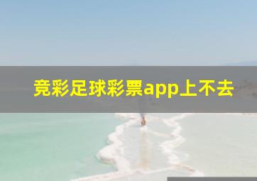 竞彩足球彩票app上不去