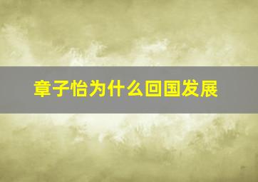 章子怡为什么回国发展