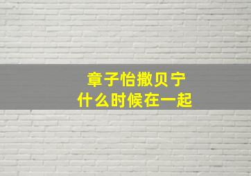 章子怡撒贝宁什么时候在一起