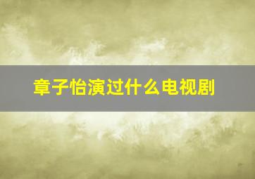 章子怡演过什么电视剧