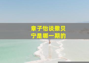 章子怡谈撒贝宁是哪一期的