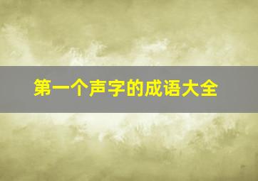 第一个声字的成语大全