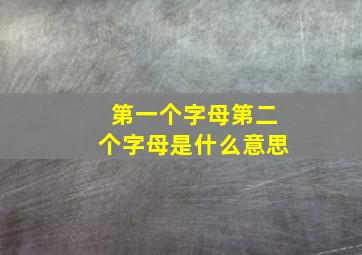 第一个字母第二个字母是什么意思