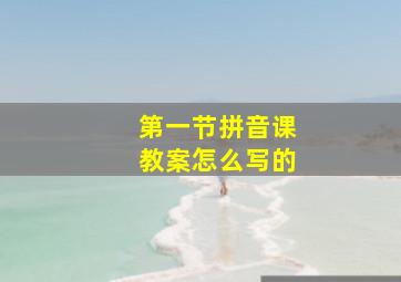 第一节拼音课教案怎么写的