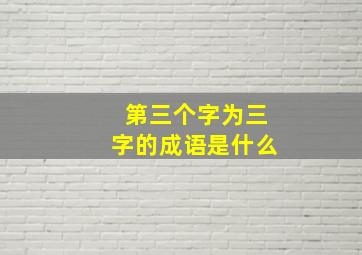 第三个字为三字的成语是什么