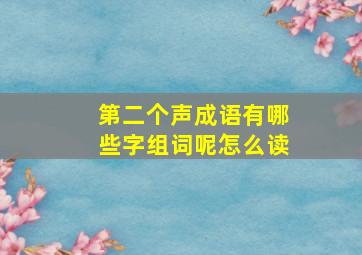 第二个声成语有哪些字组词呢怎么读