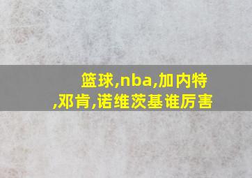 篮球,nba,加内特,邓肯,诺维茨基谁厉害