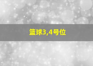 篮球3,4号位