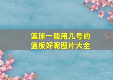 篮球一般用几号的篮板好呢图片大全