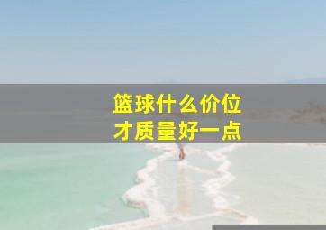 篮球什么价位才质量好一点