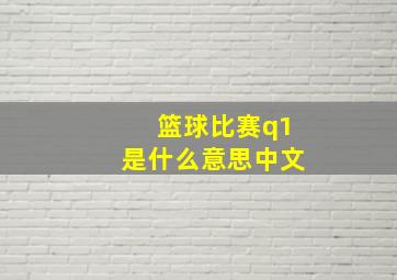 篮球比赛q1是什么意思中文