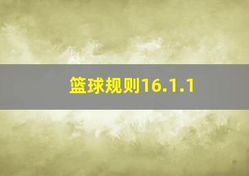 篮球规则16.1.1