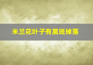 米兰花叶子有黑斑掉落