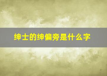 绅士的绅偏旁是什么字