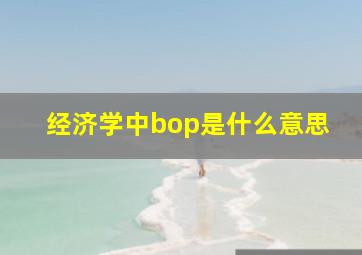 经济学中bop是什么意思