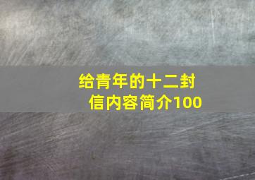 给青年的十二封信内容简介100