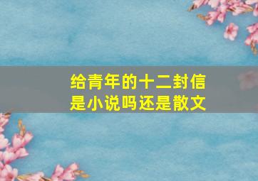 给青年的十二封信是小说吗还是散文