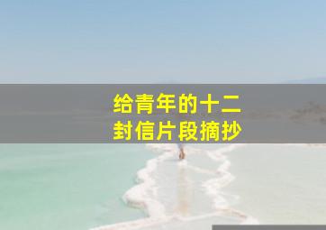 给青年的十二封信片段摘抄