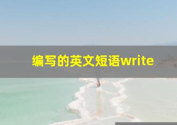 编写的英文短语write