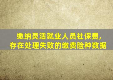 缴纳灵活就业人员社保费,存在处理失败的缴费险种数据