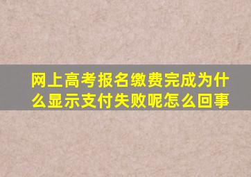 网上高考报名缴费完成为什么显示支付失败呢怎么回事