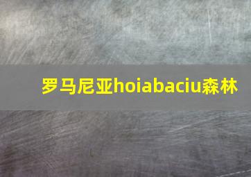 罗马尼亚hoiabaciu森林